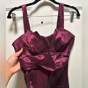 Luxe Rich Plum Satin Dress